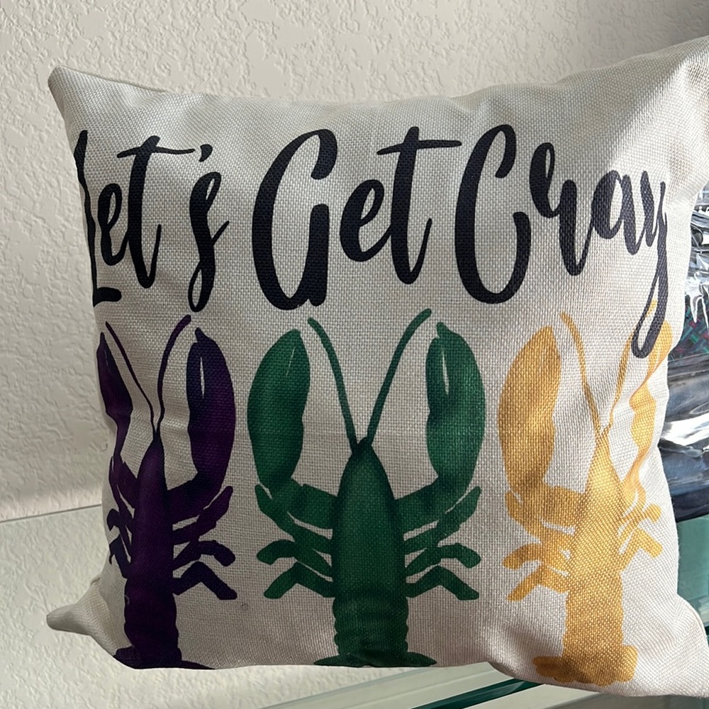 Louisiana “Let’s Get Cray” Decrorative Pillow